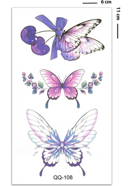 Pastel Renkli Kelebek Dövmesi Mini Tattoo fiyatları