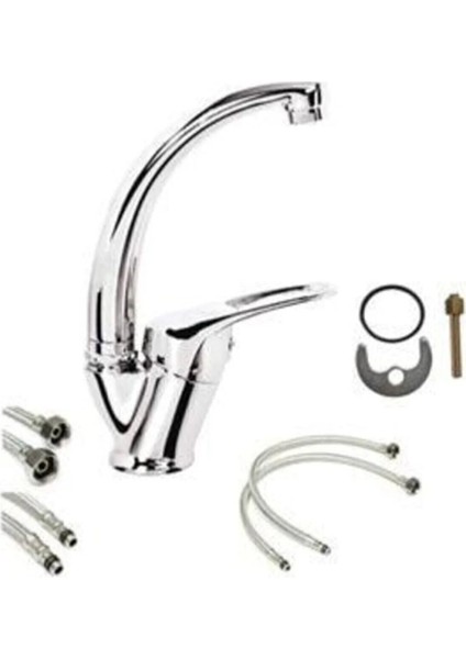 Banyo Lavobo Musluğu Çeşmesi Bataryası Çift Girişli