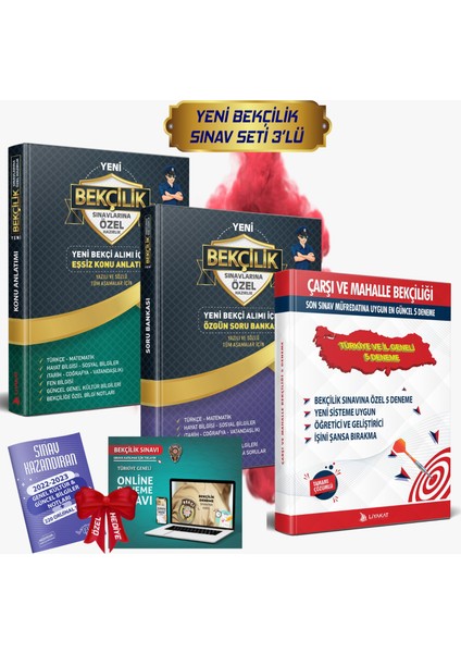 3 Lü Set Gece Kartalları Çarşı ve Mahalle Bekçiliği Alımına Özel Hazırlık Konu Anlatımı + Soru Bankası + 5 Bekçilik Denemesi (Online Sınav Hediyeli)