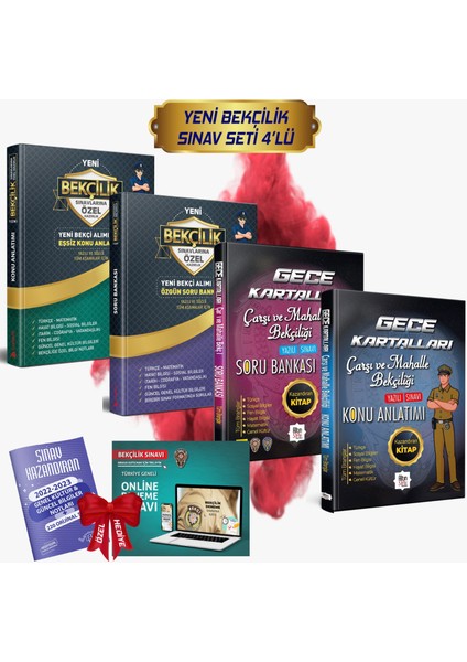 4lü Ful Set Gece Kartalları Çarşı ve Mahalle Bekçiliği Alımına Özel Hazırlık 2 Konu Anlatımı + 2 Soru Bankası (Online Sınav Hediyeli)