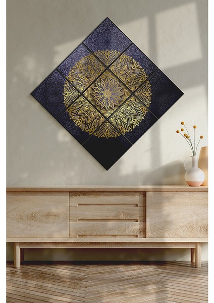 Çerçevesiz Parçalı Çerçeve Görünümlü 9 Parça Mdf Tablo Seti Çoklu Baskı Seti Mandala ÖZC-MDF9M