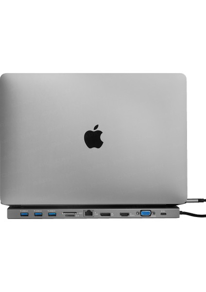 USB 3.1 Gen1 Type C 11 In 1 Ethernet / Usb-C Pd / HDMI / Display Port/ VGA / Tf Sd Kart Okuyucu / 3xusb 3.0 / Kulaklık Çoklayıcı Dönüştürücü Çevirici HUB(DK-AC-U31X45)