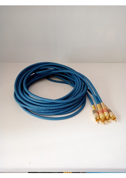Amfi Rca Kablosu 5 Metre %100 Bakır Çok Renkli Rca Ses Aktarım Kablosu El Yapımı 5 Metre