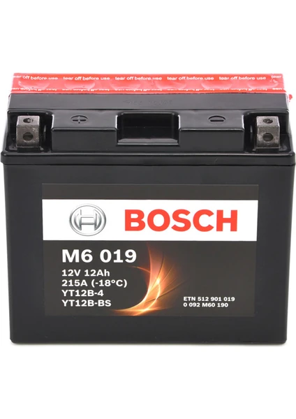 M6019 YT12B-BS 12 V 12 Amper Motosiklet Akü