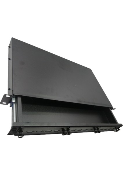 FIBER OPTIK PATCH PANEL ( 1U 12 PORT LC DUBLEX - SC SIMPLEX , RAYLI KIZAKLI ÇEKMECE, MODULER YUVALI ) - BOŞ