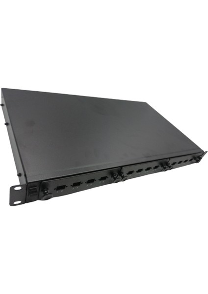 FIBER OPTIK PATCH PANEL ( 1U 12 PORT LC DUBLEX - SC SIMPLEX , RAYLI KIZAKLI ÇEKMECE, MODULER YUVALI ) - BOŞ