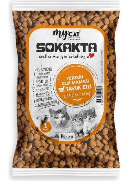 My Cat Mycat Sokakta Tavuk Etli Yetişkin Kedi Maması 1kg