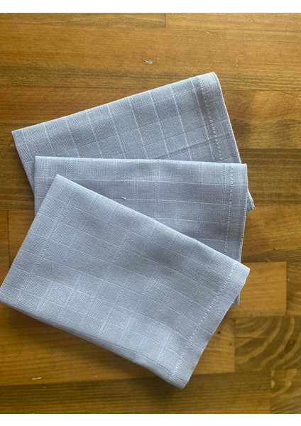 Muslin Kumaş %100 Pamuk Bebek Ağız Mendili Gri 3 Adet (30X30 Cm)