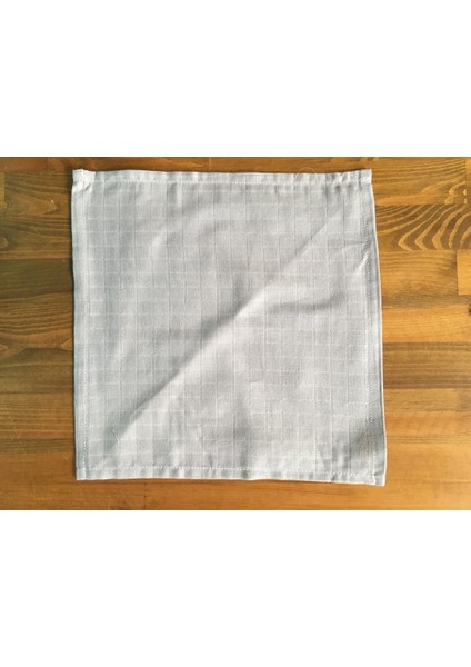 Muslin Kumaş %100 Pamuk Bebek Ağız Mendili Gri 3 Adet (30X30 Cm)