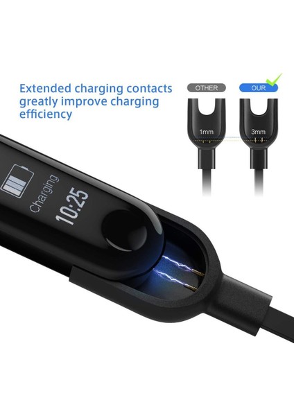 Xiaomi Mi Band 3 Uyumlu USB Şarj Kablosu modelleri
