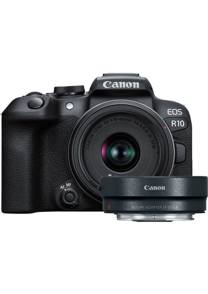 Eos R10 Rf-S 18-45MM+ Ef-Eos R Adaptör Slr Aynasız Fotoğraf (Canon Eurasia)