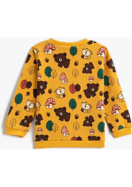 Hayvan Grafik Baskılı Sweatshirt Pamuklu fiyatları