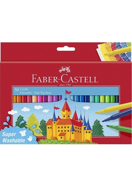 Faber Castell Keçeli Kalem 50 Renk Süper Yıkanabilir