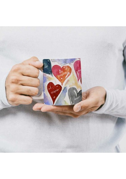 Sevgililer Gününe Özel Kupa Bardak - Kalpler