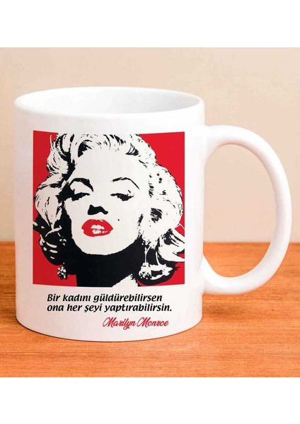 Marilyn Monroe Kupa Bardak - Bir Kadını Güldürebilirsen