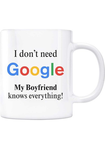 Google Kupa Bardak - I Dont Need Google My Boyfriend Knows Everything