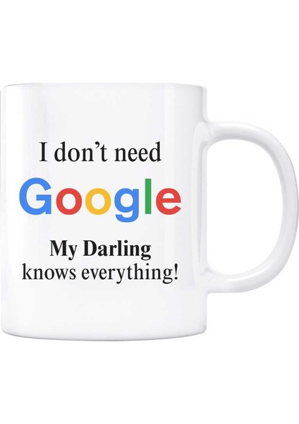Google Kupa Bardak - I Dont Need Google My Darling Knows Everything