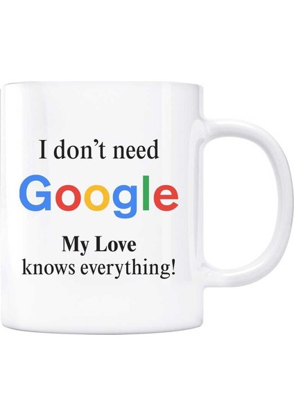 Google Kupa Bardak - I Dont Need Google My Love Knows Everything