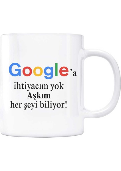 Google Kupa Bardak - Aşkım Her Şeyi Biliyor Google A Ihtiyaç Yok