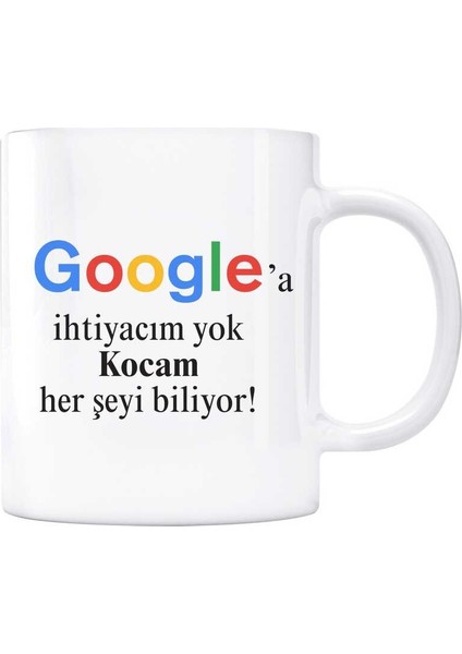 Google Kupa Bardak - Kocam Her Şeyi Biliyor Google A Ihtiyaç Yok