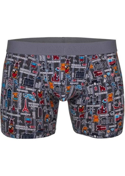 Erkek Modal Renkli Baskılı Torbalı Normal Paça Boxer 1816