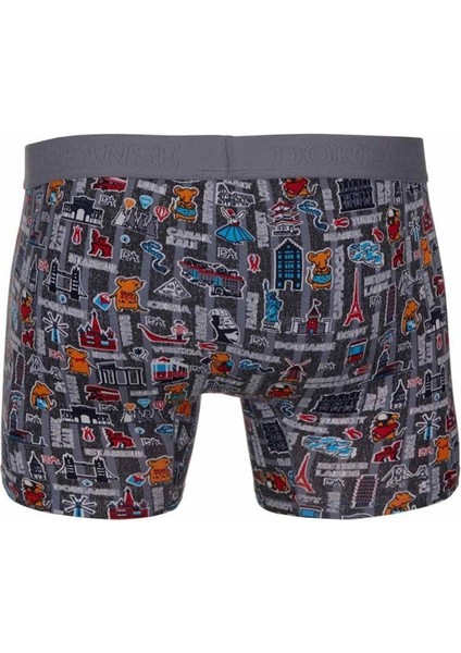 Erkek Modal Renkli Baskılı Torbalı Normal Paça Boxer 1816