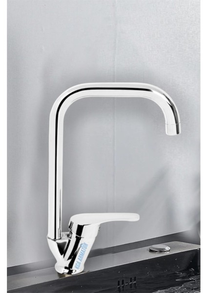 Köşe Borulu Çift Su Girişli Mutfak Eviye Bataryası