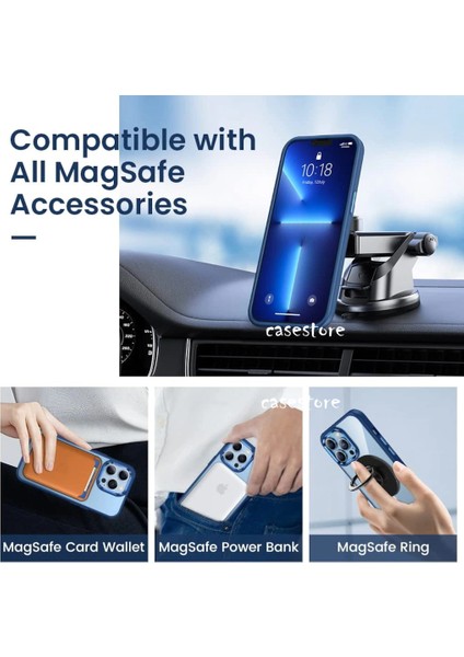 Apple iPhone 12 Pro Kılıf Kamera Çıkıntılı Krom Metal Buton Wireless Şarj Magsafe Case