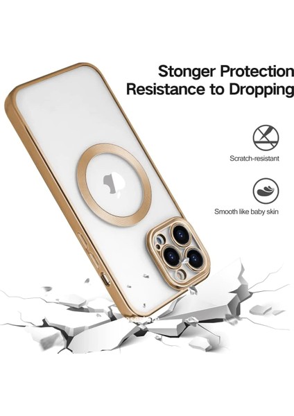 Apple Iphone 13 Pro Max Kılıf Kamera Çıkıntı Koruma Parlak Renkli Manyetik Magsafe Halkalı