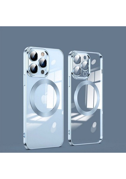 Apple Iphone 11 Pro Kılıf Kamera Çıkıntı Koruma Parlak Renkli Manyetik Magsafe Halkalı Kare