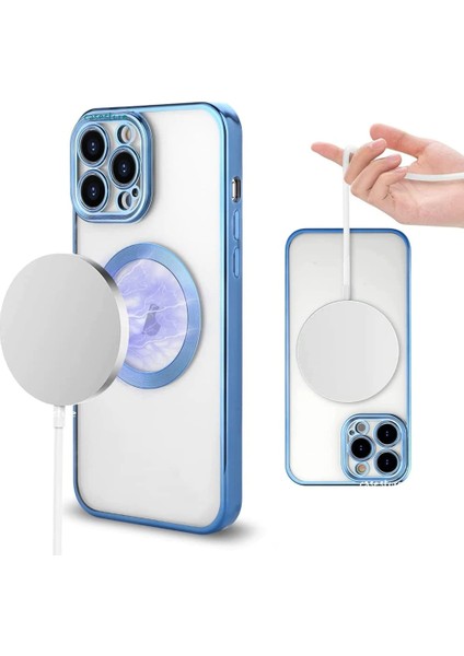 Apple Iphone 11 Pro Kılıf Kamera Çıkıntı Koruma Parlak Renkli Manyetik Magsafe Halkalı Kare