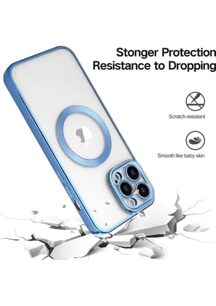Apple Iphone 11 Pro Kılıf Kamera Çıkıntı Koruma Parlak Renkli Manyetik Magsafe Halkalı Kare