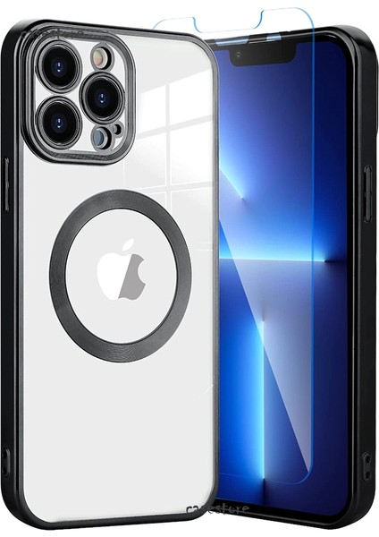 Apple Iphone 11 Pro Kılıf Kamera Çıkıntı Koruma Parlak Renkli Manyetik Magsafe Halkalı Kare