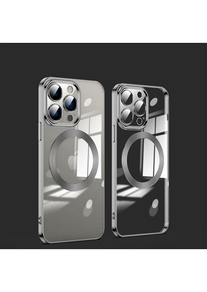 Apple Iphone 11 Pro Kılıf Kamera Çıkıntı Koruma Parlak Renkli Manyetik Magsafe Halkalı Kare