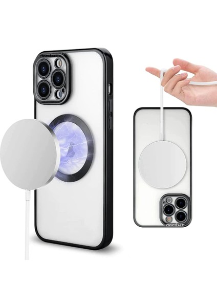 Apple Iphone 11 Pro Kılıf Kamera Çıkıntı Koruma Parlak Renkli Manyetik Magsafe Halkalı Kare