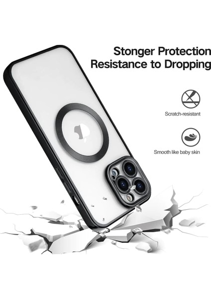Apple Iphone 11 Pro Kılıf Kamera Çıkıntı Koruma Parlak Renkli Manyetik Magsafe Halkalı Kare