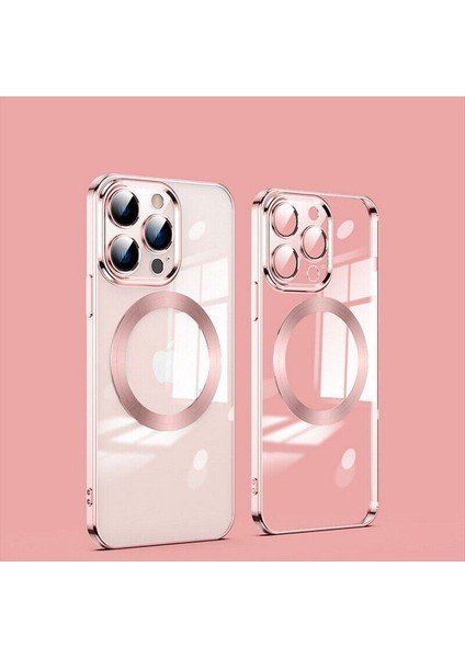 Apple Iphone 11 Pro Kılıf Kamera Çıkıntı Koruma Parlak Renkli Manyetik Magsafe Halkalı Kare