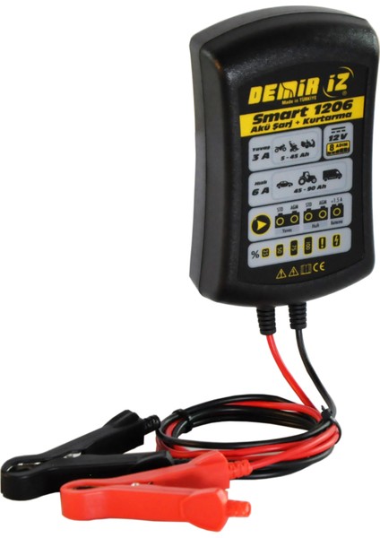 Smart 1206 Yerli Üretim Akıllı Akü Şarj + Kurtarma Cihazı