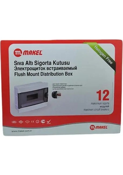 5 Adet Makel 12'li Sigorta Kutusu Sıva Altı
