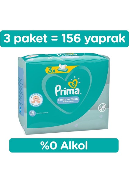 Islak Havlu Mendil Fresh 3'lü 156 Yaprak