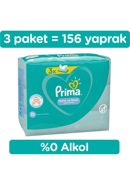 Islak Havlu Mendil Fresh 3'lü 156 Yaprak