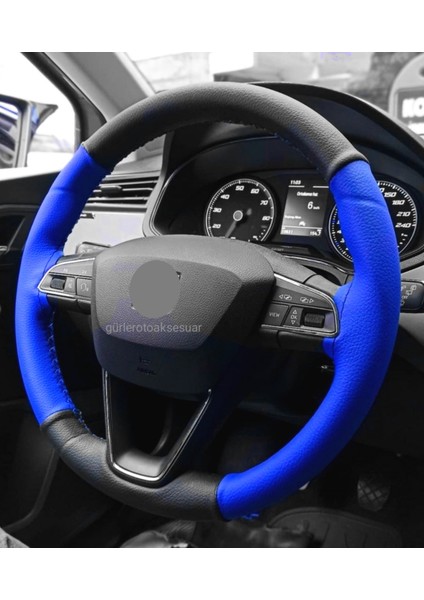 Renault Clio 2 Direksiyon Kılıfı Iki Renkli Mavi Siyah (4parçalı) modelleri