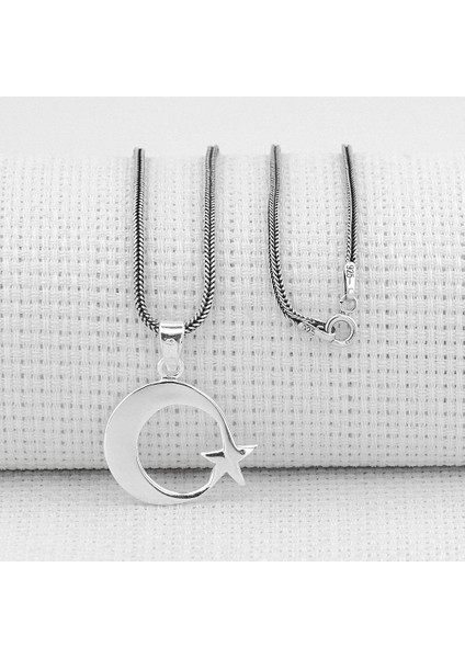 Çift Taraflı Ayyıldız Tasarımlı Vatan Yazılı 925 Ayar Gümüş Erkek Kolye fiyatları