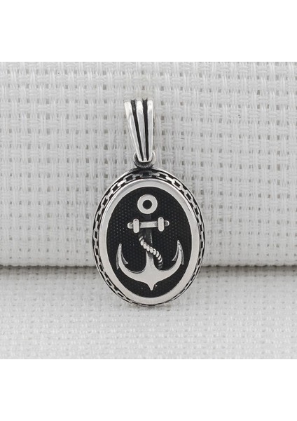 Oval Çapa Motifli 925 Ayar Gümüş Kolye Ucu fiyatları