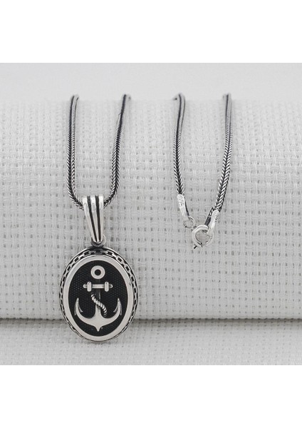 Oval Çapa Motifli 925 Ayar Gümüş Kolye fiyatları