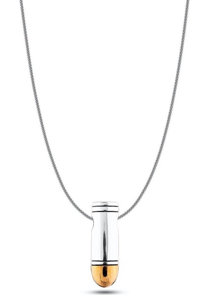 Özel Mermi Kurşun Tasarımlı 925 Ayar Gümüş Kolye 60 cm fiyatları
