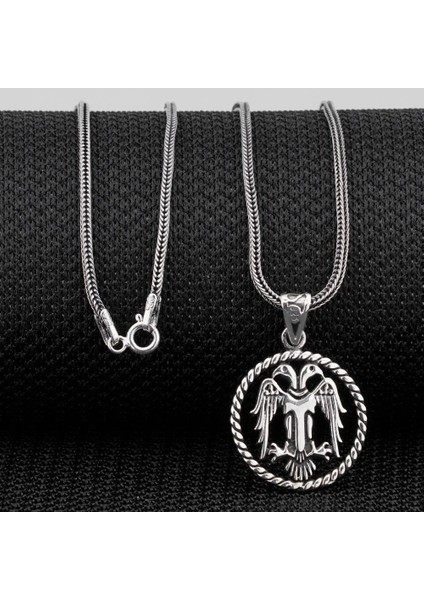 Çift Başlı Selçuklu Kartalı Motifli 925 Ayar Gümüş Kolye fiyatları