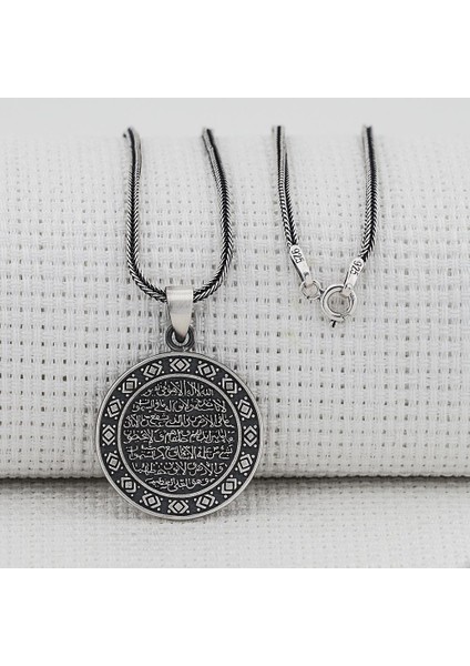 Ayetel Kürsi Dualı Kalın Zincirli 925 Ayar Gümüş Kolye fiyatları
