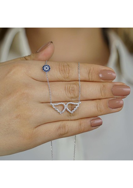 925 Ayar Gümüş Nazarlı Melek Kanadı Kolye