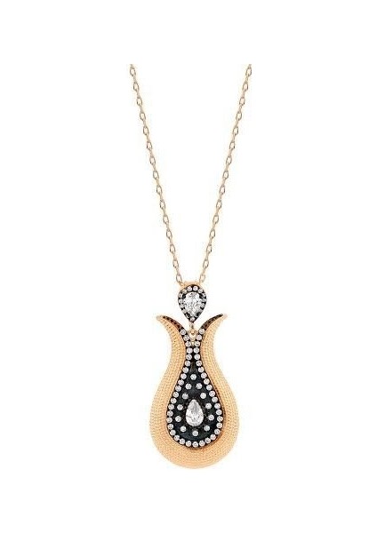 Lale Model Zirkon Taşlı Rose Bayan Gümüş Kolye